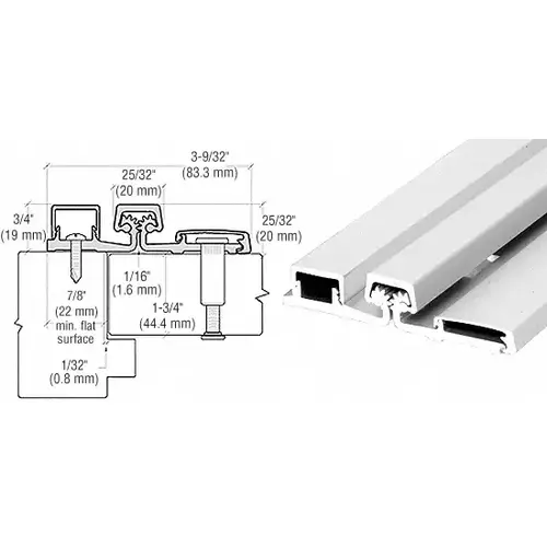 Satin Anodized 83" Roton 157HD Series Heavy-Duty Full Surface Frame Face Continuous Hinge