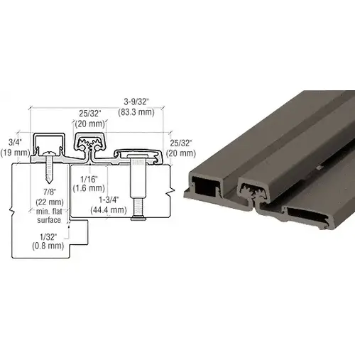 Dark Bronze Anodized 83" Roton 157HD Series Heavy-Duty Full Surface Frame Face Continuous Hinge