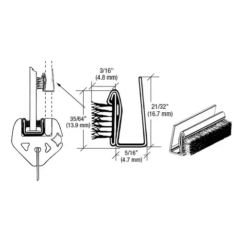 CRL 16M96 96" Rigid 5/16" x 21/32" Marine Glass Edge Seal Black