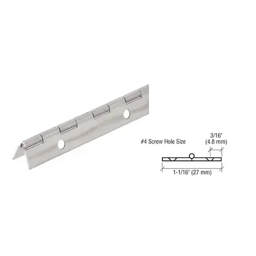 CRL 1716NS Nickel on Steel Piano Hinge with 1-1/16" Open Width