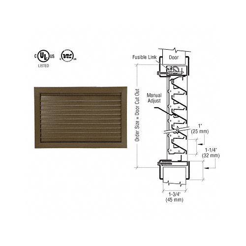 1900A Series 24" x 12" Door Louver Dark Bronze