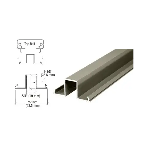 Beige Gray 200, 300, 350, and 400 Series 241" Glass Rail Infill