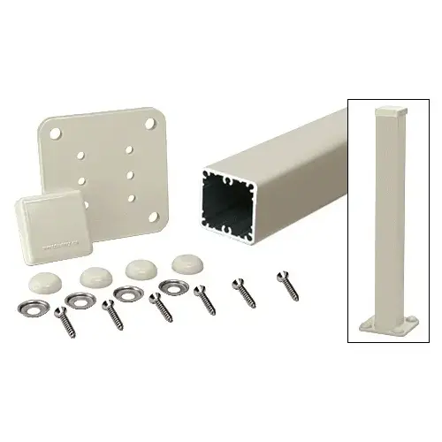 CRL 1P42K0W Oyster White 100 Series 42" Surface Mount Post Kit