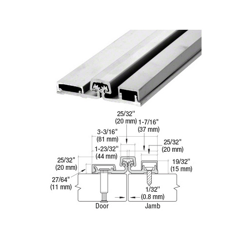 Satin Anodized 200 Series Standard Duty 83" Full Surface Continuous Hinge