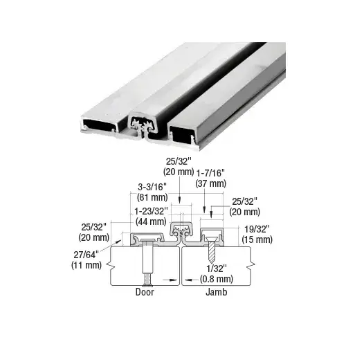 Satin Anodized 250 Series Heavy-Duty Full Surface Continuous Hinge - 83"