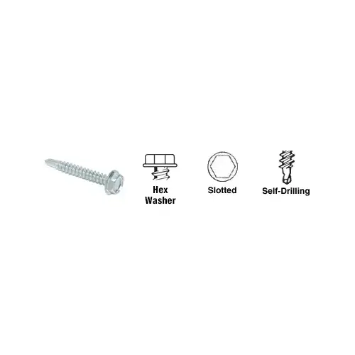 10-16 x 1" Hex Washer Head Self-Drilling Screws