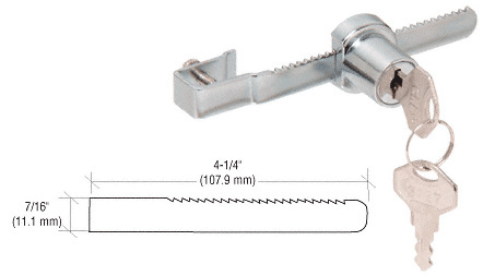 CRL 2040KA Chrome Keyed Alike Sliding Glass Door Lock