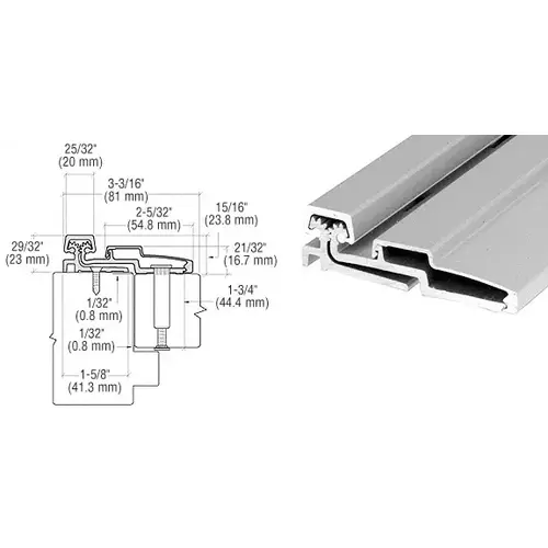 Satin Anodized 83" Roton 210HD Series Heavy-Duty Full Surface Hinge