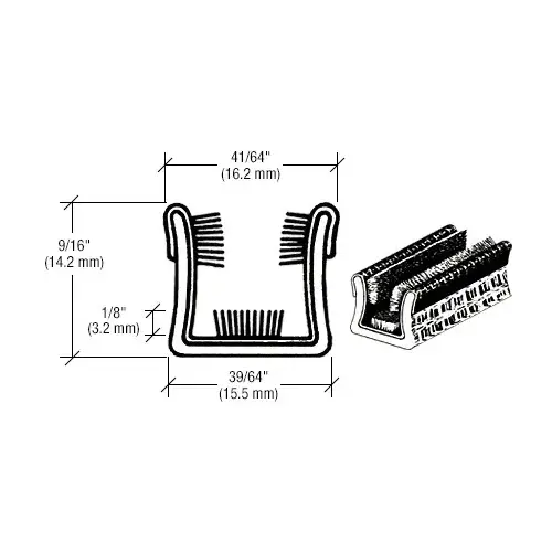 9/16" x 9/16" Universal Single Unbeaded Flexible Glass Run Channel - 300' Roll Black