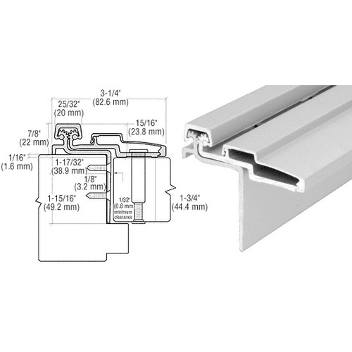 Satin Anodized 83" Roton 211HD Series Heavy-Duty Half Surface With Frame Leaf Wrap-Around Continuous Hinge