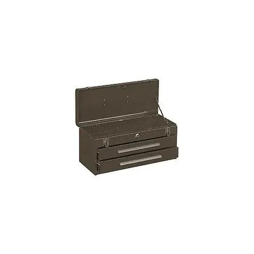 Two Drawer Portable Tool Chest Brown