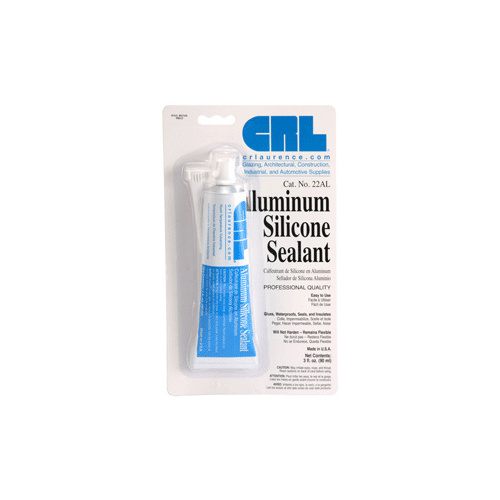 CRL 22AL Aluminum Silicone Sealant 3 Fluid Ounce Squeeze Tube