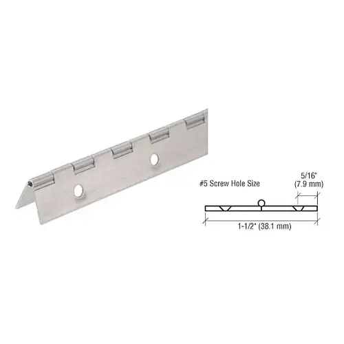 CRL 2416NS Nickel on Steel Piano Hinge with 1-1/2" Open Width