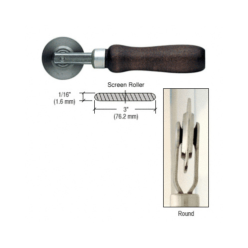 Round Edge Steel Screen Roller with 3" x 1/16" Wheel