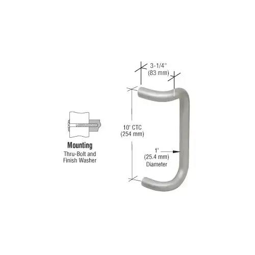 Satin Anodized 10" Single-Sided Offset Door Pull