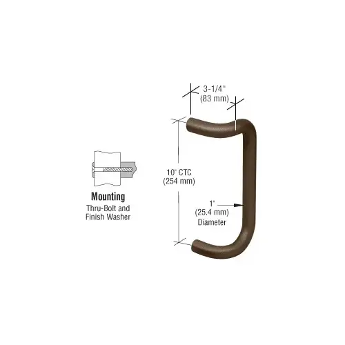 Dark Bronze 10" Single-Sided Offset Door Pull