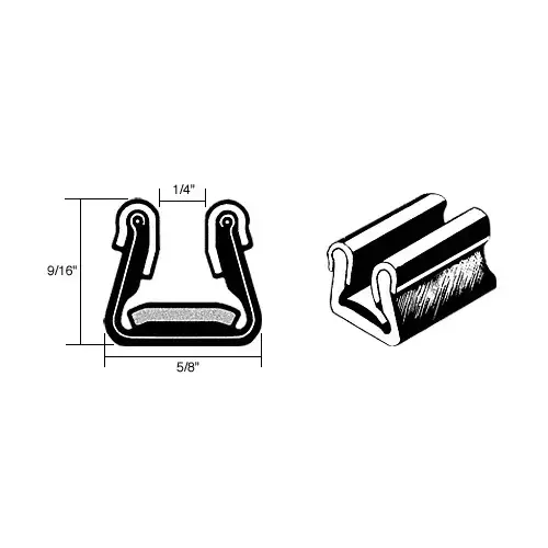 96" Unbeaded Flexible Channel for 1949-1963 Willys, Jeep and Diamond-T Trucks Black