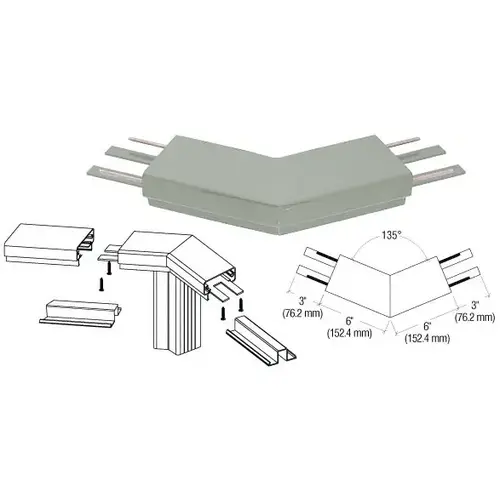 CRL 2TRH3AGY Agate Gray 200 Series Top Cap 135 degree Corner