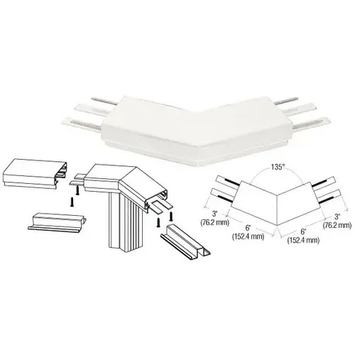 Sky White 200 Series Top Cap 135 degree Corner