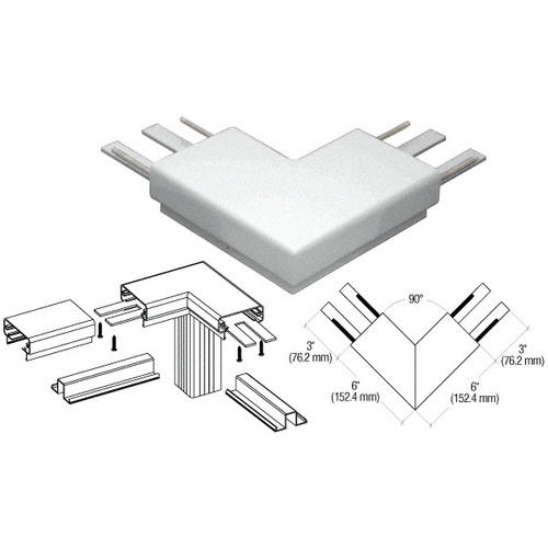 Silver Metallic 200 Series Top Cap 90 degree Corner