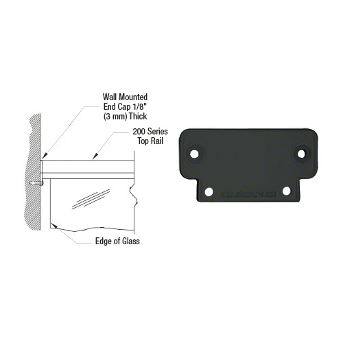 Matte Black 200 Series Wall Mount End Cap