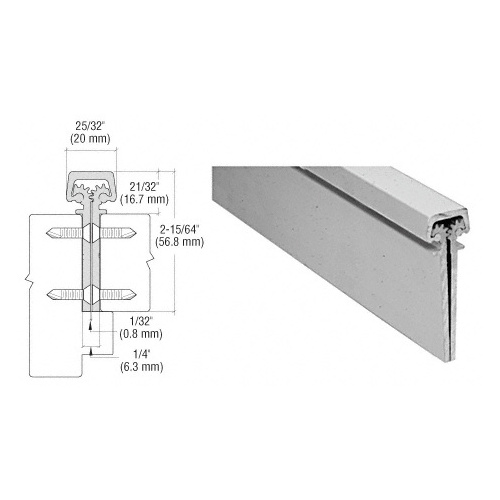 Satin Anodized 350 Series Heavy-Duty Concealed Leaf Continuous Hinge - 83"