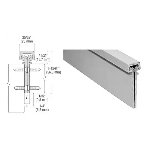 Satin Anodized 300 Series Standard Duty Concealed Continuous Hinge - 83"