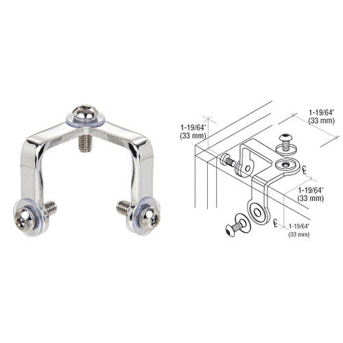 Chrome Deluxe 3-Way Glass Corner Connector