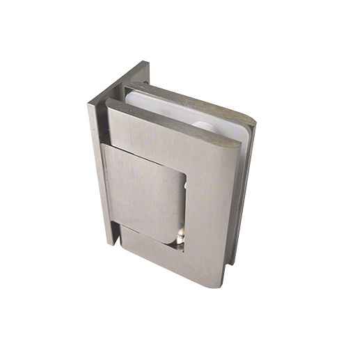 Brushed Satin Nickel Vernon Offset Back Plate Wall-to-Glass Hinge - Hold Open