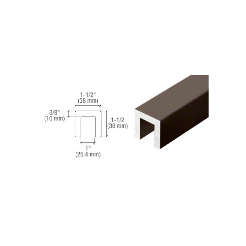 Dark Bronze 3243 Series 1-1/2" x 1-1/2" Extruded Aluminum Cap Rail 120" Stock Length