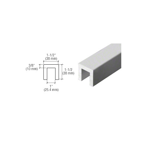 CRL Blumcraft 3243SA Satin Anodized 3243 Series 1-1/2" x 1-1/2" Extruded Aluminum Cap Rail 120" Stock Length