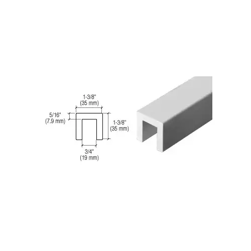 Satin Anodized 324 Series 1-3/8" x 1-3/8" Extruded Aluminum Cap Rail 120" Stock Length