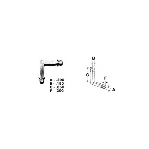 Zinc Diecast Storm Window Corner Key - .850" Leg; .150" Width - 20/Pk