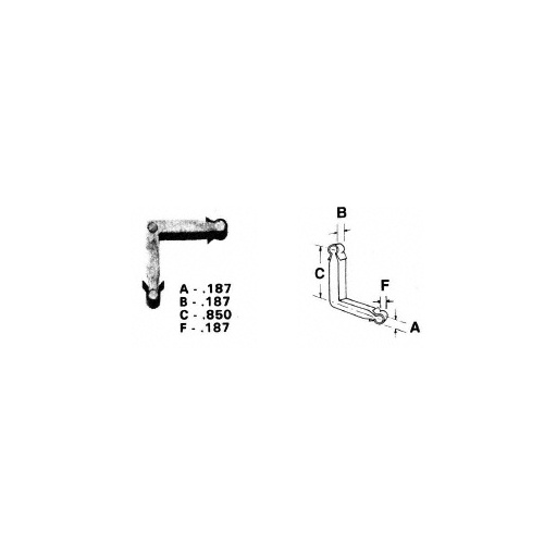 Zinc Diecast Storm Window Corner Key - .850" Leg; .187" Width - 20/Pk