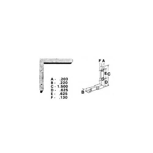 Zinc Diecast Storm Window Corner Key- 1.500" Leg; .220" Width - 20/Pk