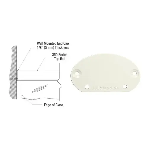 Oyster White 350X Series Wall Mount End Cap