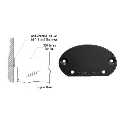 Matte Black 350X Series Wall Mount End Cap