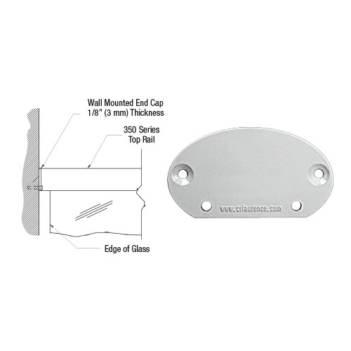 Silver Metallic 350X Series Wall Mount End Cap