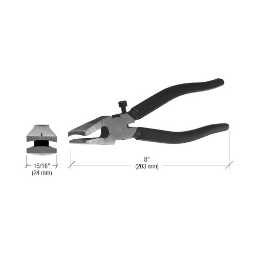 8" Curved Jaw Glass Pliers