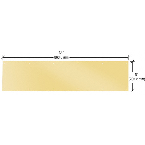 8" x 34" Polished Brass Kick Plate for 36" Doors