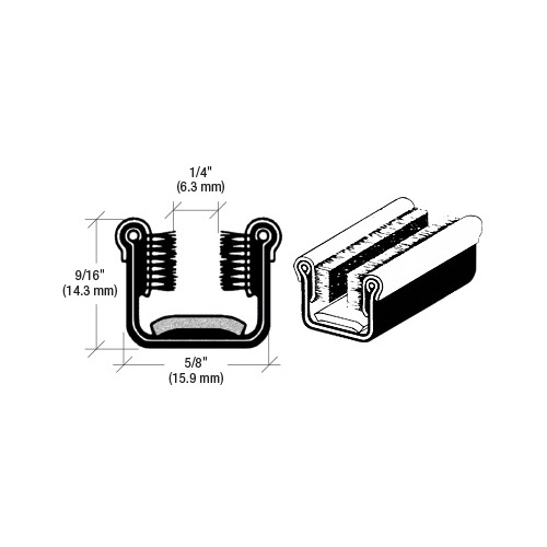 Flexible 96" Channel with Pile Liner for 1949-1963 Willys, Jeep and Diamond-T Trucks Black