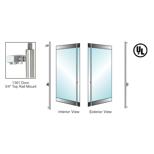 CRL Blumcraft 3D130F3F1PS Polished Stainless Right Hand Reverse 1301 Door 3/4" Top Rail Mount Keyed Cylinder/Thumbturn "F" Exterior Top Secured Deadbolt For 3/4" Glass