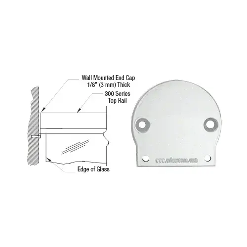 Silver Metallic 300 Series Wall Mount End Cap