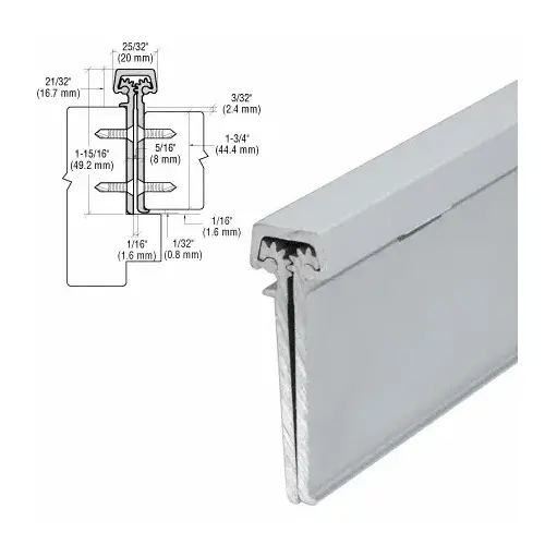 Satin Anodized 120" Heavy-Duty Concealed Leaf Hinge With Lip for 1-3/4" Entry Door