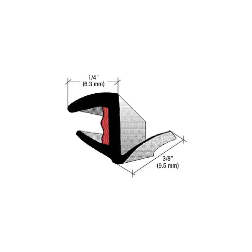3/8" Gold Glass Cavity Trim Molding with Butyl Seal Black