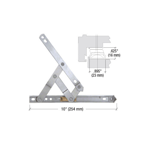 10" 4-Bar Heavy-Duty Stainless Steel Friction Hinge Pair