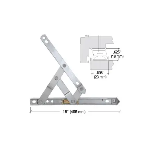 16" 4-Bar Heavy-Duty Stainless Steel Friction Hinge Pair