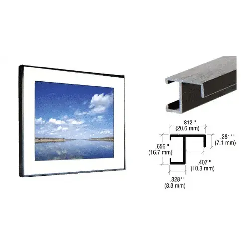 CRL 4410BL Glossy Black Aluminum Picture Frame Molding 144" Stock Length