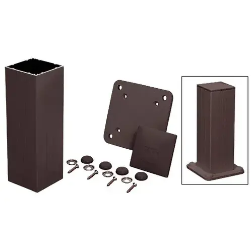 Matte Bronze Standard 4" x 4" Surface Mount 48" Long Post Kit