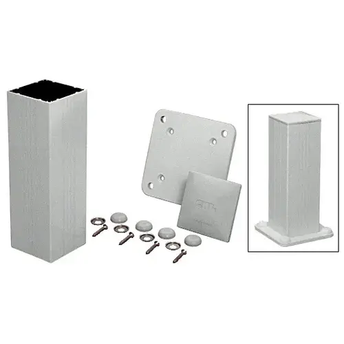 Metallic Silver Standard 4" x 4" Surface Mount 48" Long Post Kit